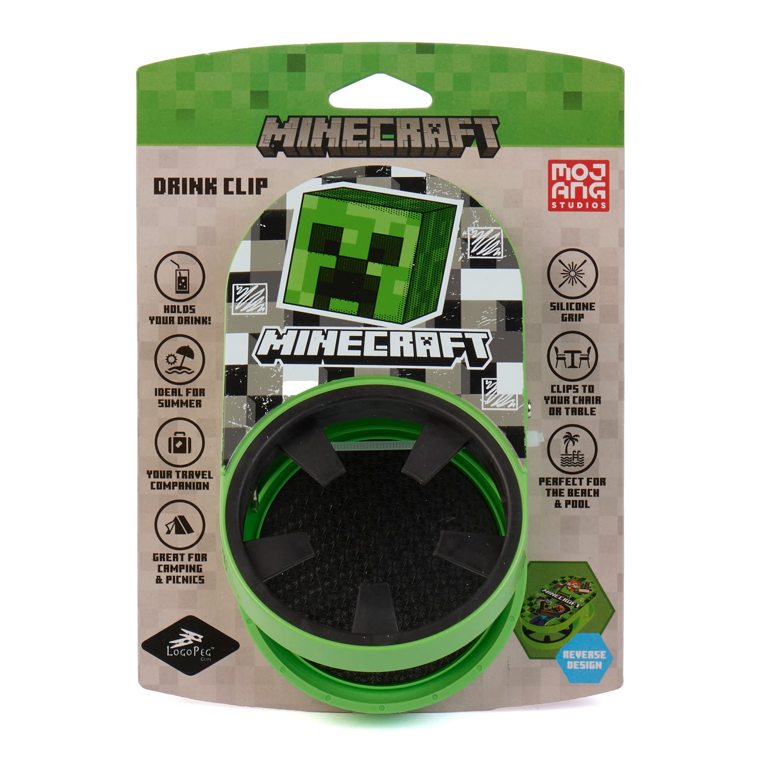 Logo Pegs Drink Clip Holder - Minecraft