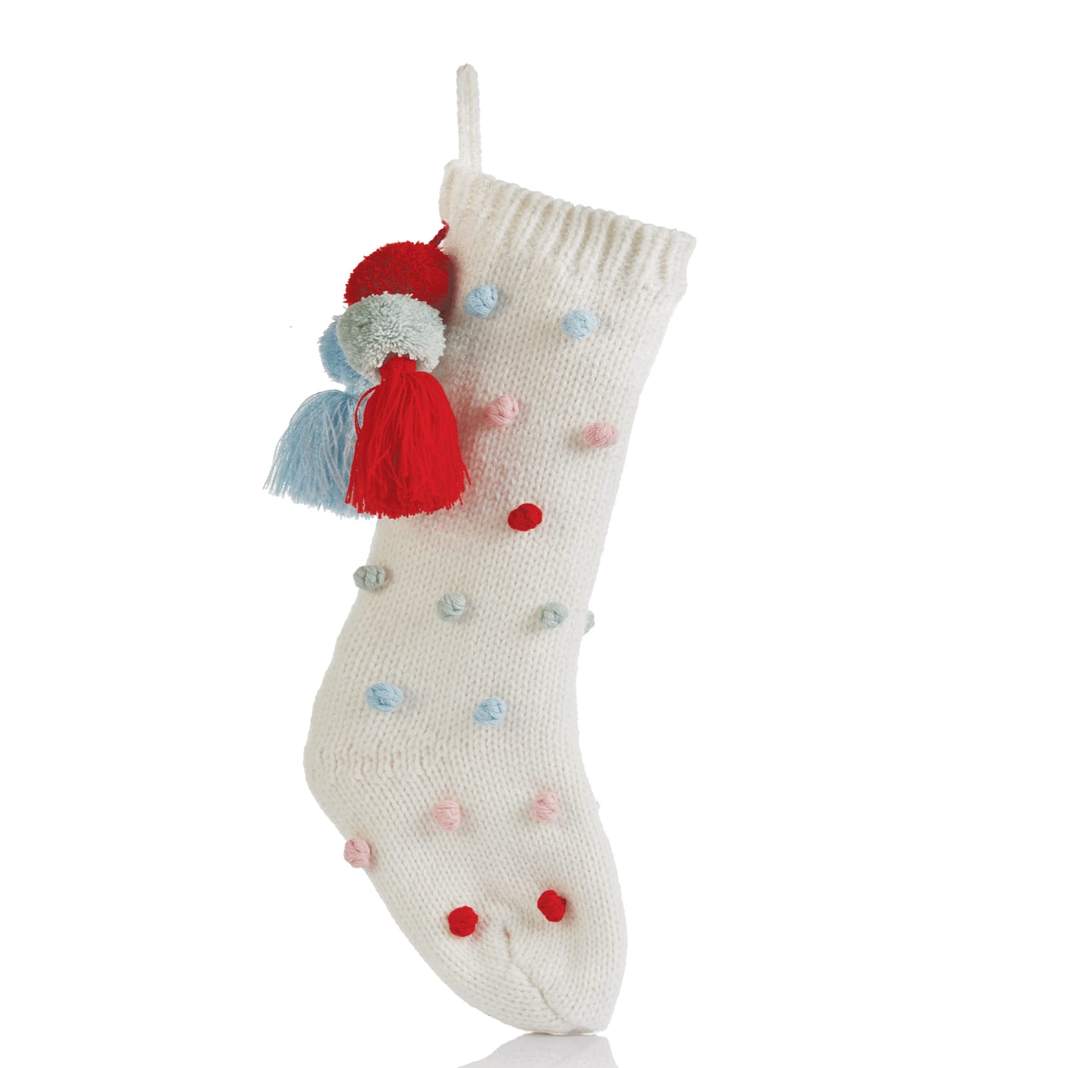 Joyful Pom Pom Knit Stocking, product image 2