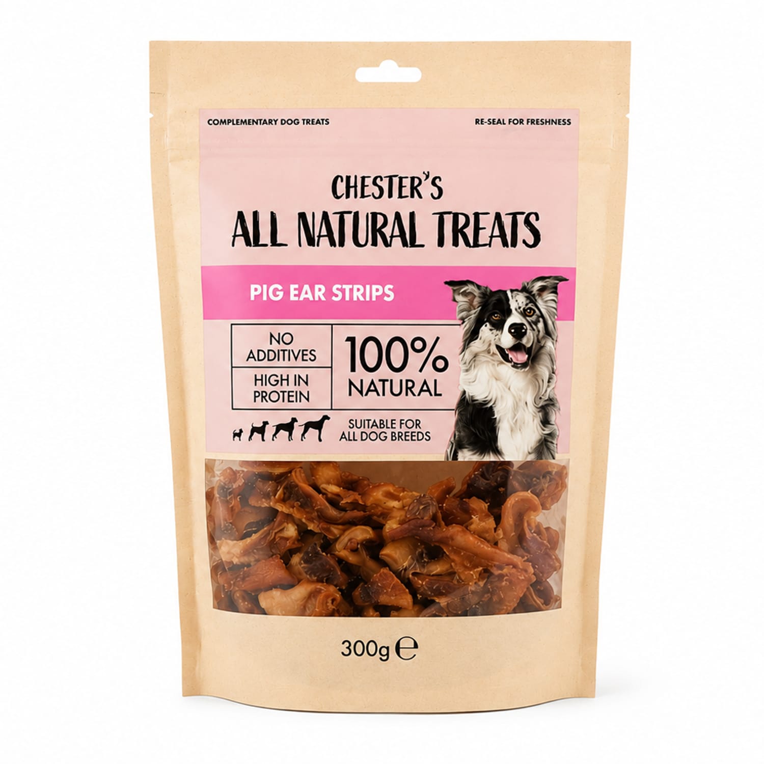 Chester's All Natural Treats Pig Ear Strips