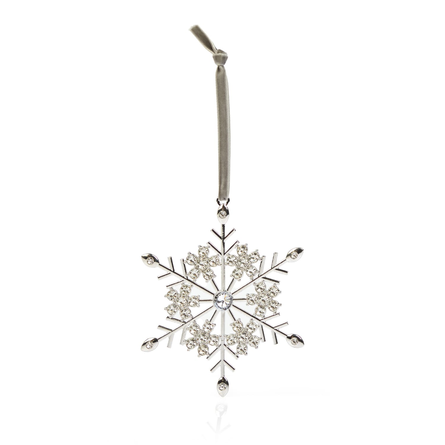 Frosted Spirit Metal Snowflake Reinstone Hanging Decoration