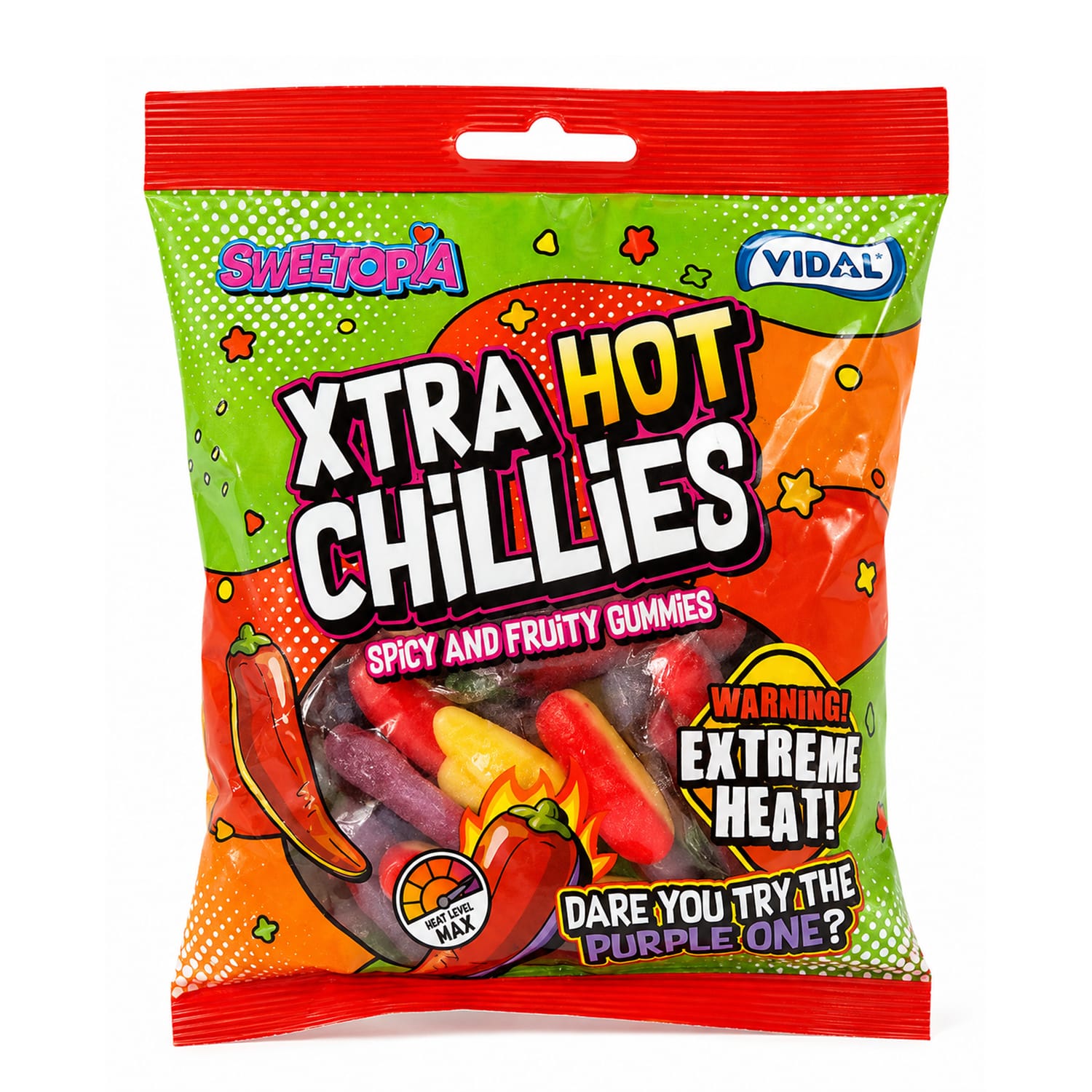 Vidal Xtra Hot Chillies Spicy And Fruity Gummies 140g