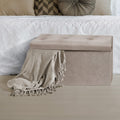 Home Collections Large Poly Linen Ottoman - Beige