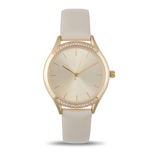 A La Mode Gold Leather Watch