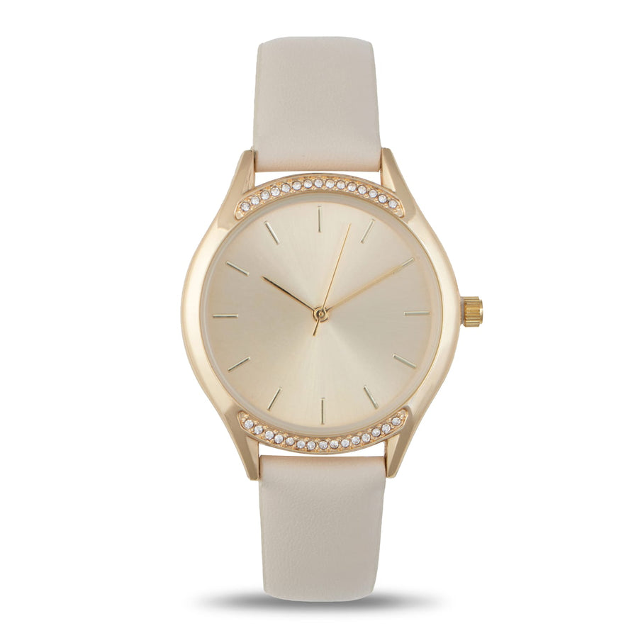 A La Mode Gold Leather Watch