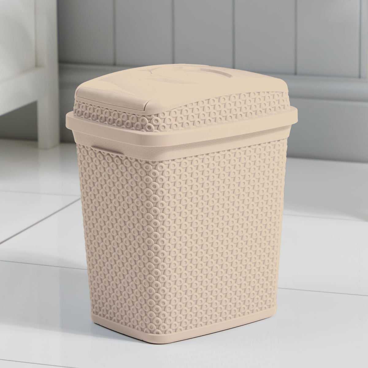 Bathroom Diamond Bin - Beige